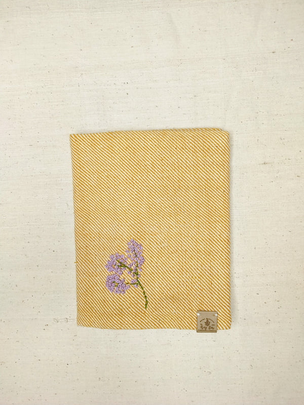 100% Cotton Book Cover with Beautiful Embroidery Flowers (Design 1)