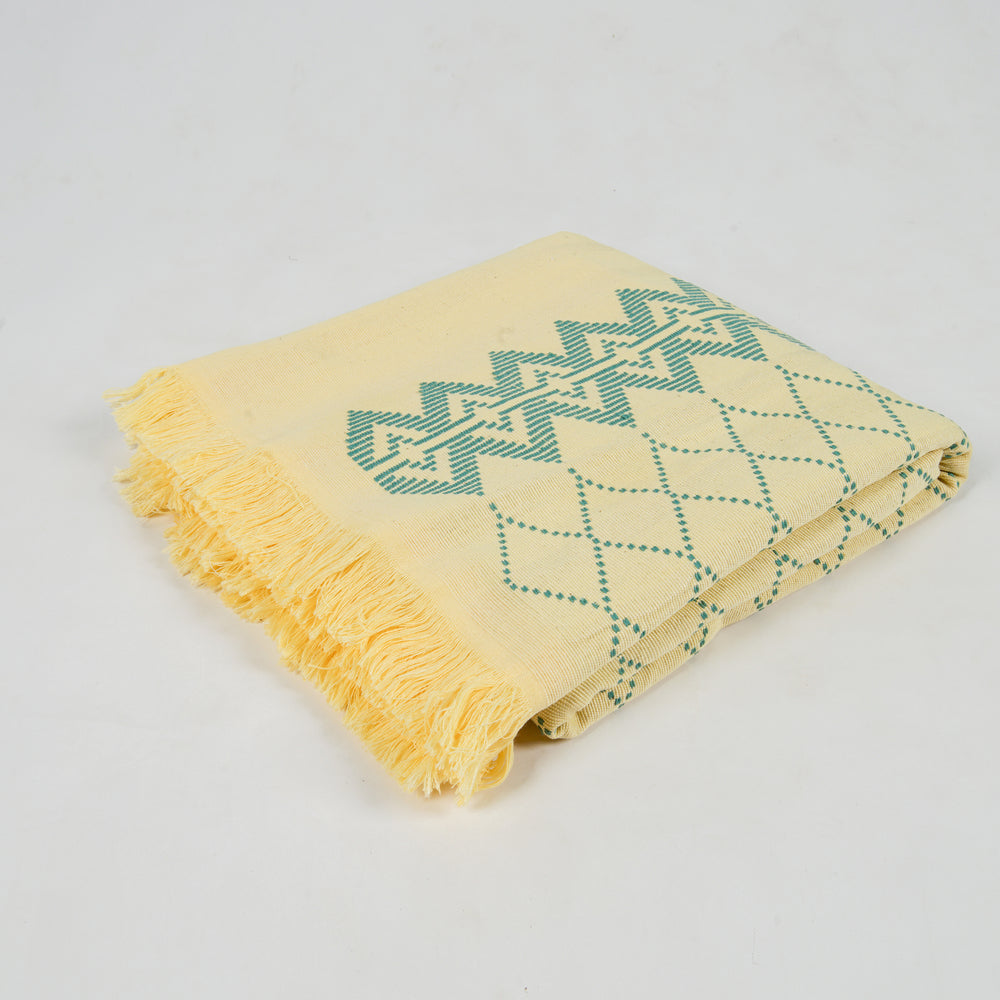 Swedish Pattern Handwoven Cotton Blanket