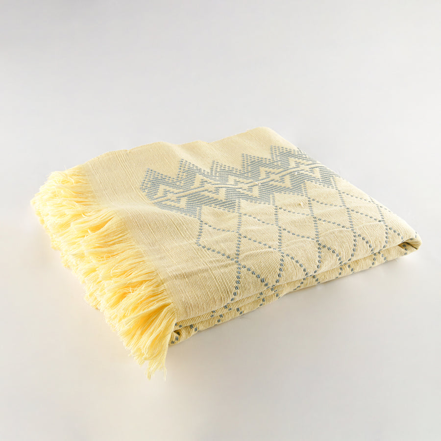 Swedish Pattern Handwoven Cotton Blanket