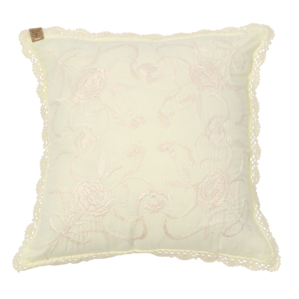 Hand Embroidery Cushion Cover with Floral Pattern