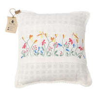 Hand Embroidery Cushion Cover with Mini Garden Pattern