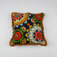 Floral Medallion Cushion Cover – Handcrafted (Without Inner Pillow)