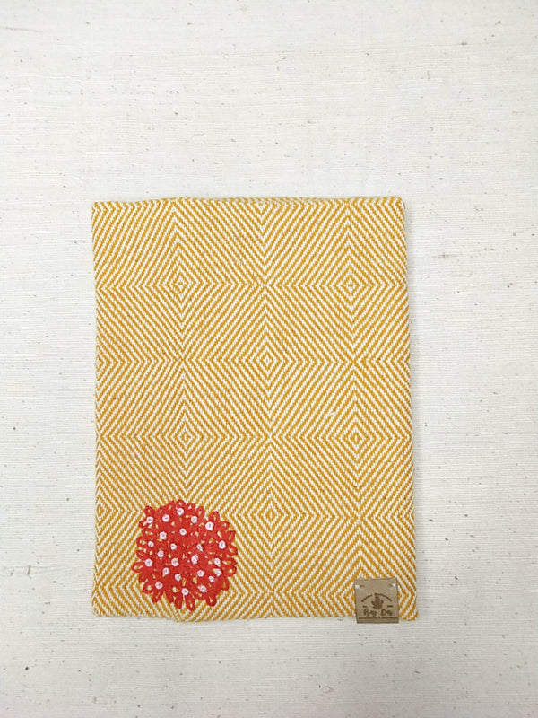 100% Cotton Book Cover with Beautiful Embroidery Flowers (Design 1)