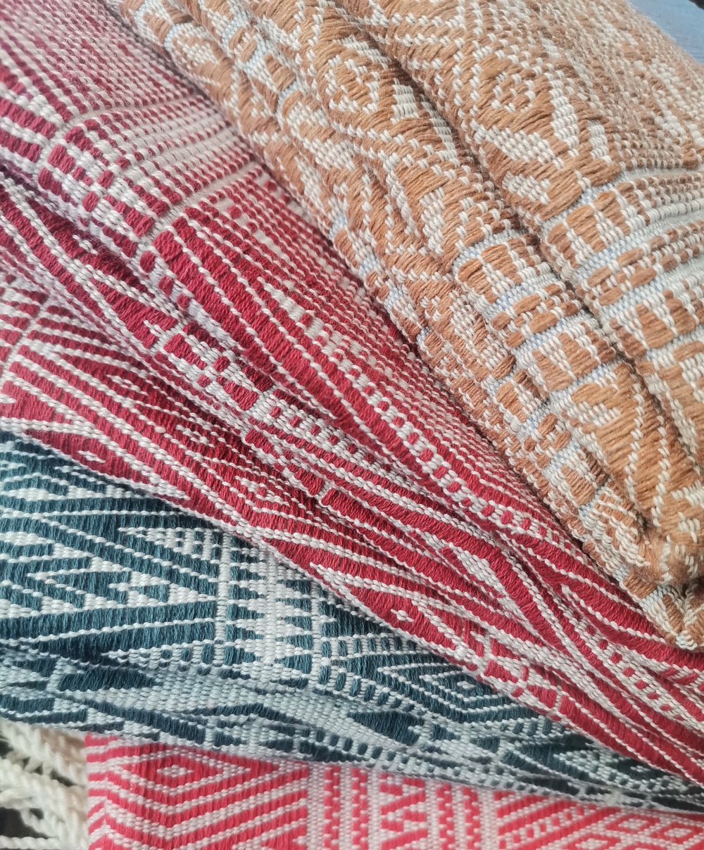 Natural Dyed Handwoven Cotton Table Runner (Wide & Large)