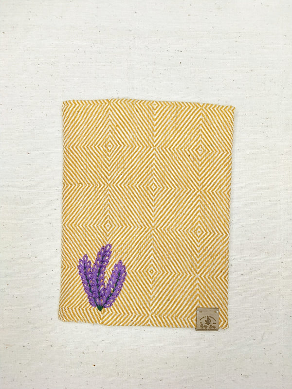 100% Cotton Book Cover with Beautiful Embroidery Flowers (Design 1)