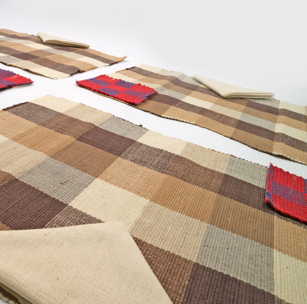 Handwoven Cotton Placemat Set in Blue (6 Sets)
