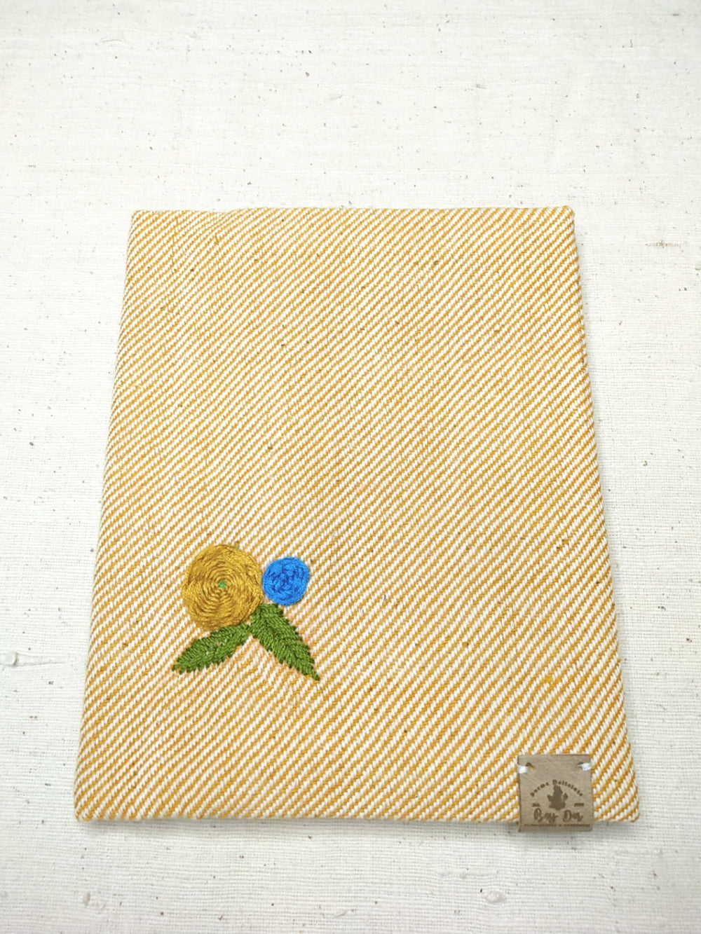 100% Cotton Book Cover with Beautiful Embroidery Flowers (Design 1)