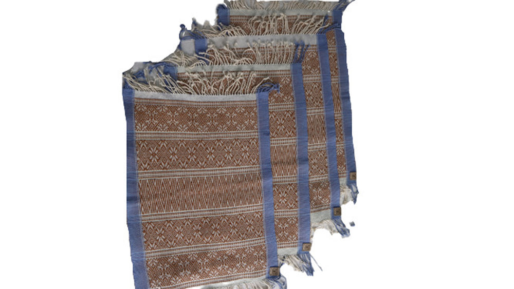 Handwoven Cotton Placemat with Rakhine Pattern (6 Sets)