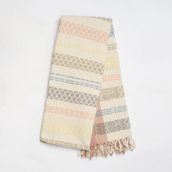 Natural Dyed Handwoven Table Runner in Royal Jasmine Pattern