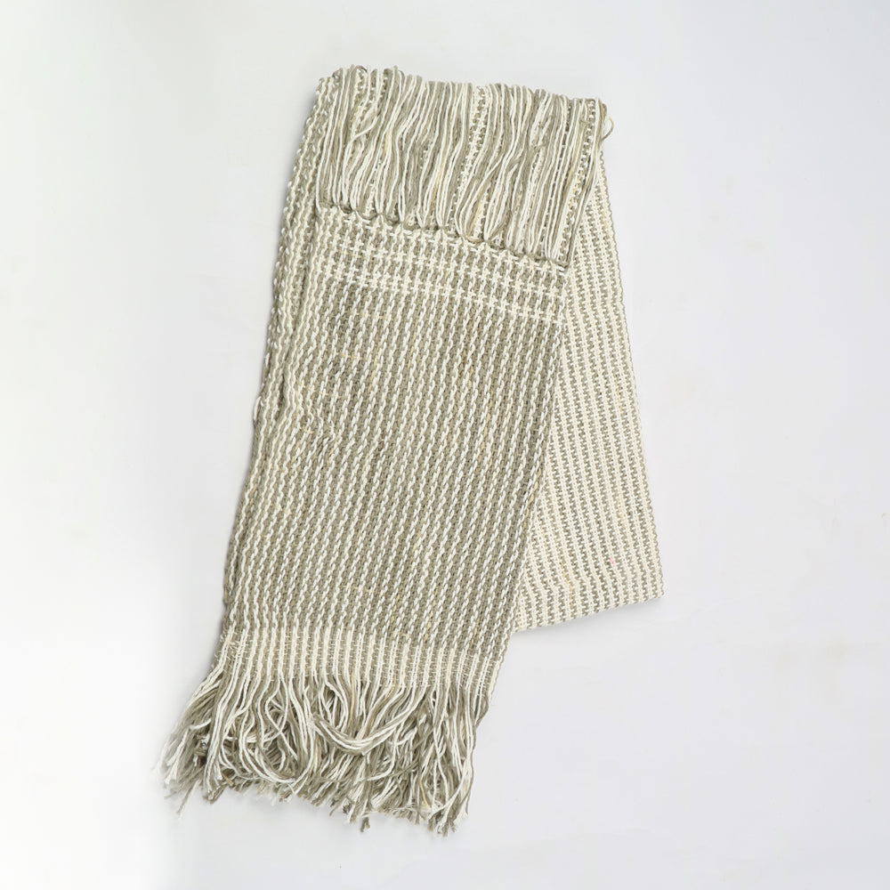 Organic Dyed Handwoven Black And White Wick Shawl
