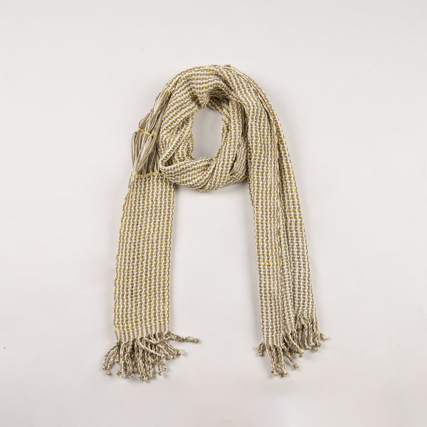 Organic Dyed Handwoven Black And White Wick Shawl