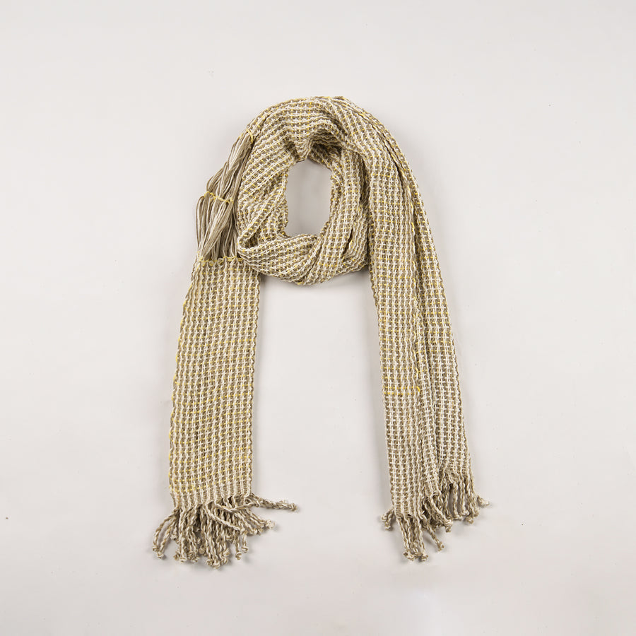 Organic Dyed Handwoven Black And White Wick Shawl