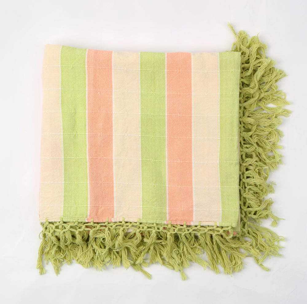 Handwoven Cotton Table Mat with Fringed Edges
