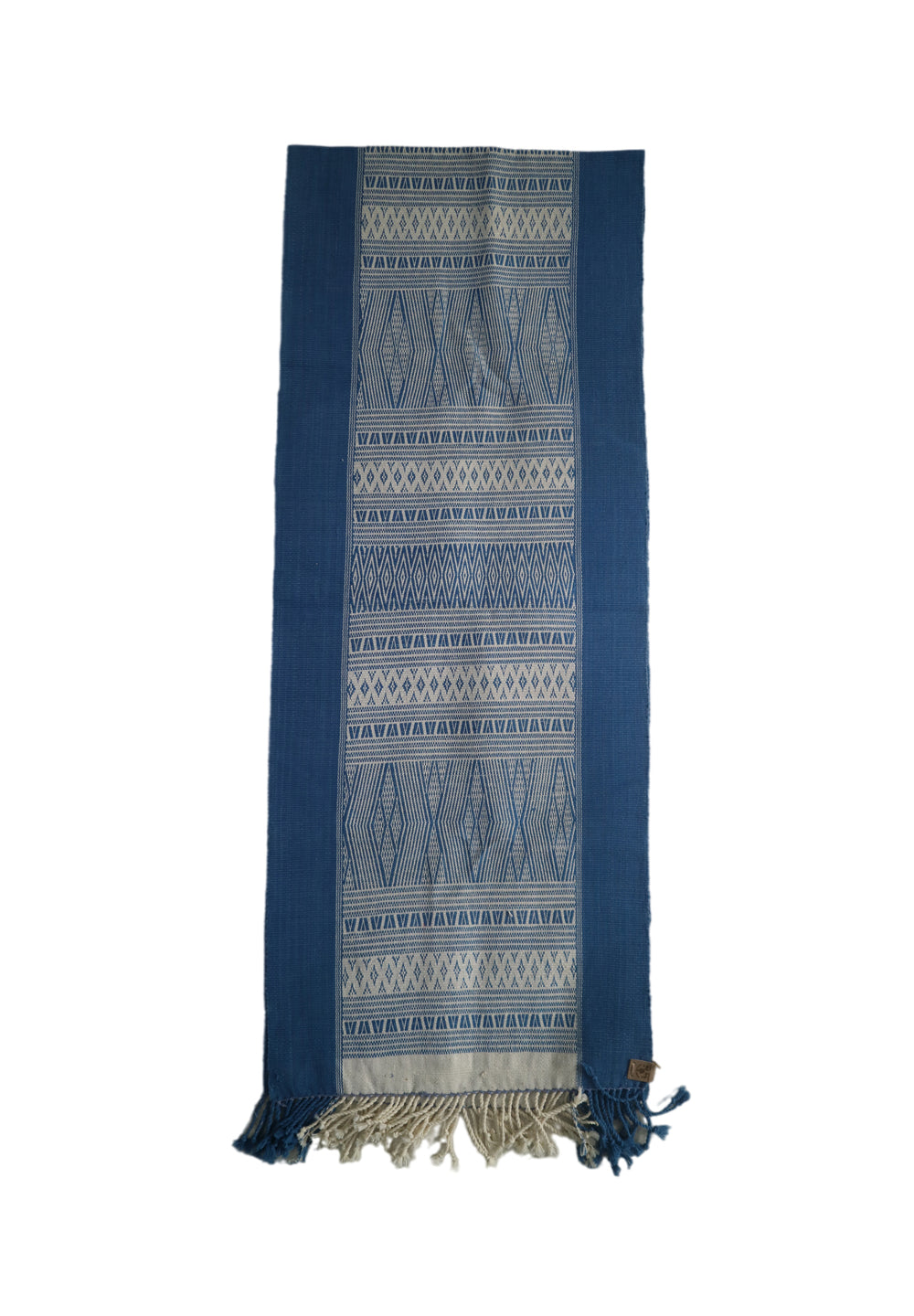 Natural Dyed Handwoven Cotton Table Runner (Wide Border)