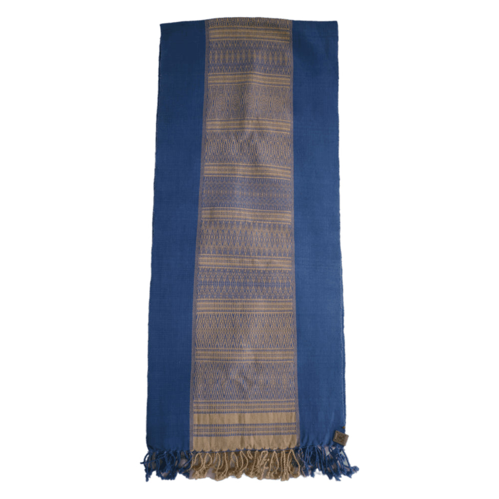 Natural Dyed Handwoven Cotton Table Runner (Wide Border)
