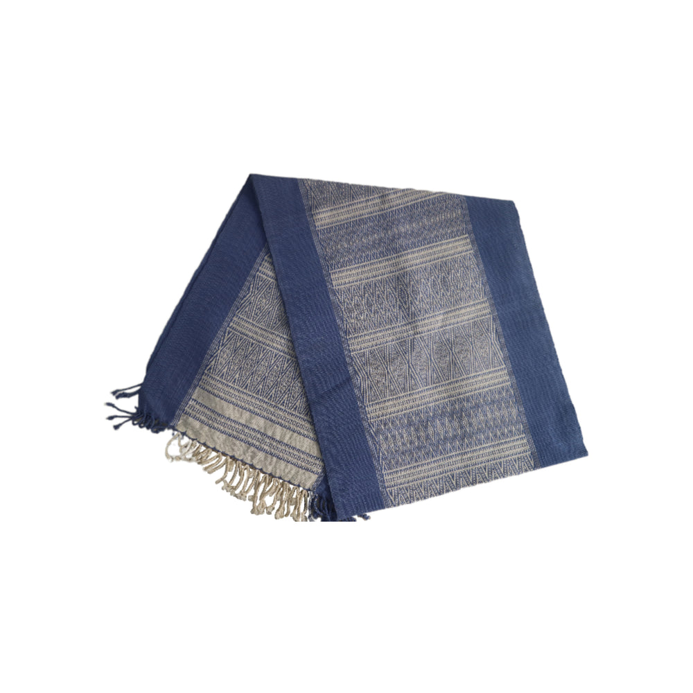 Natural Dyed Handwoven Cotton Table Runner (Wide Border)