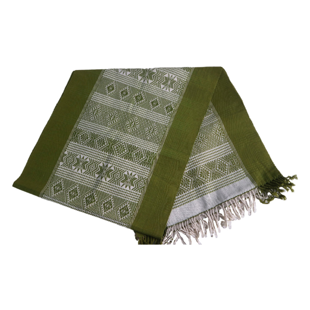 Natural Dyed Handwoven Cotton Table Runner (Wide Border)