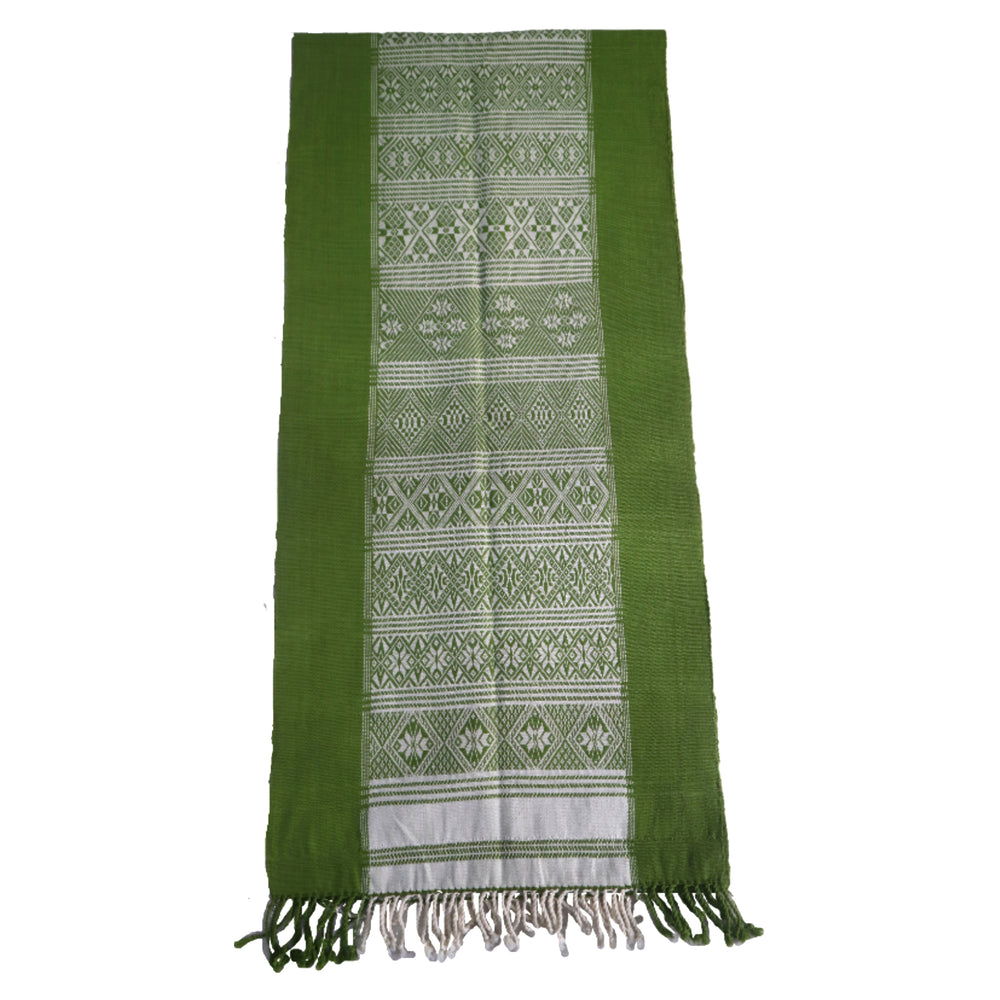 Natural Dyed Handwoven Cotton Table Runner (Wide Border)