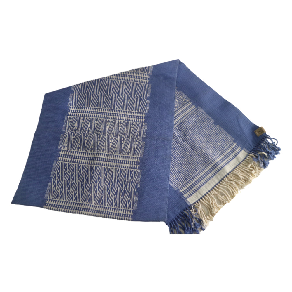 Natural Dyed Handwoven Cotton Table Runner (Wide Border)