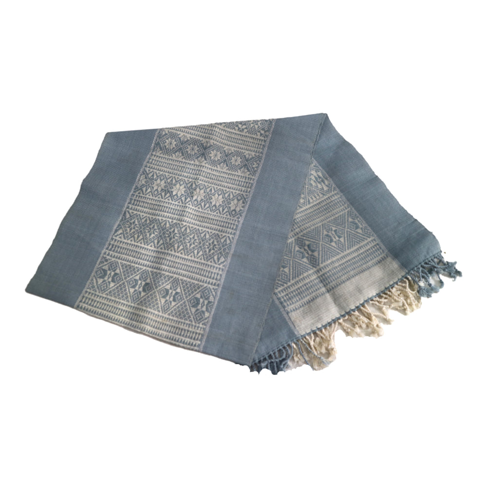 Natural Dyed Handwoven Cotton Table Runner (Wide Border)