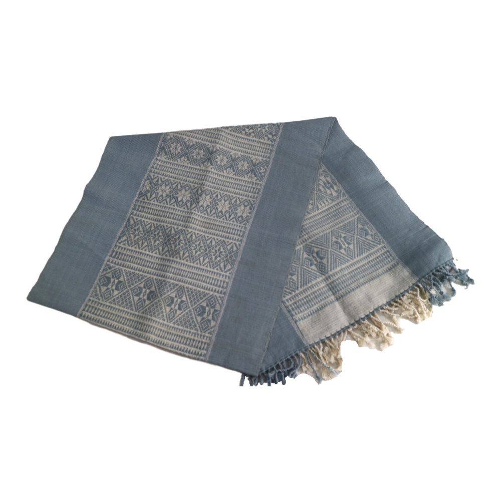 Natural Dyed Handwoven Cotton Table Runner (Wide Border)