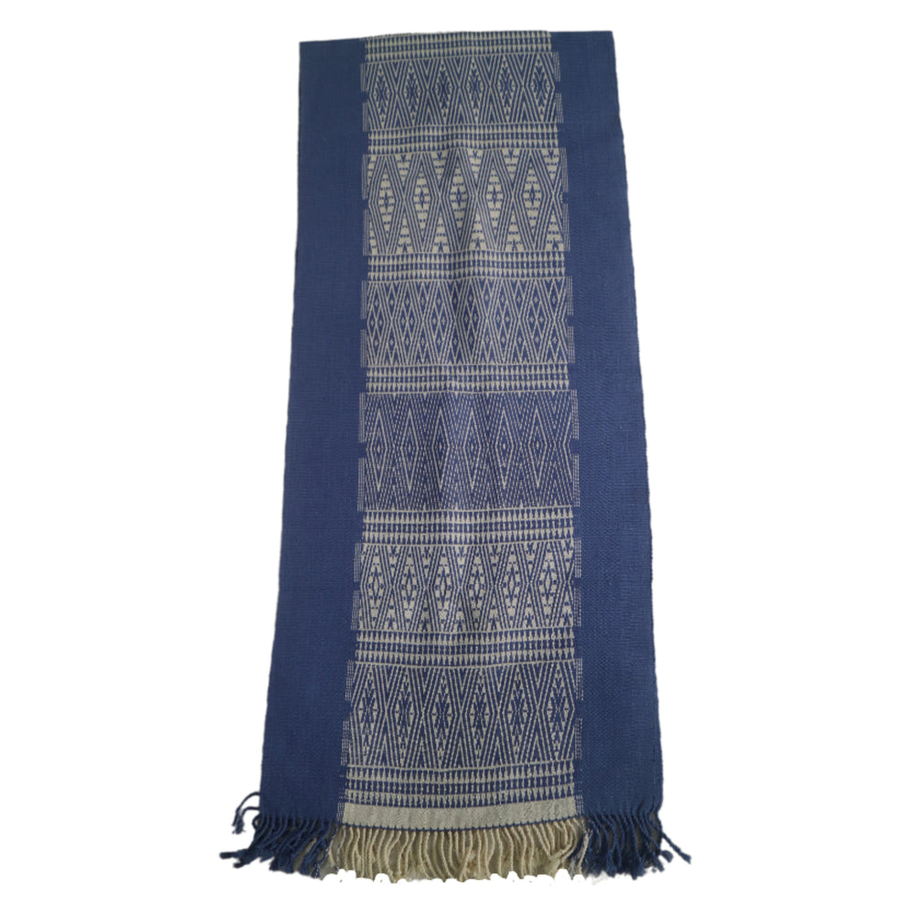 Natural Dyed Handwoven Cotton Table Runner (Wide Border)