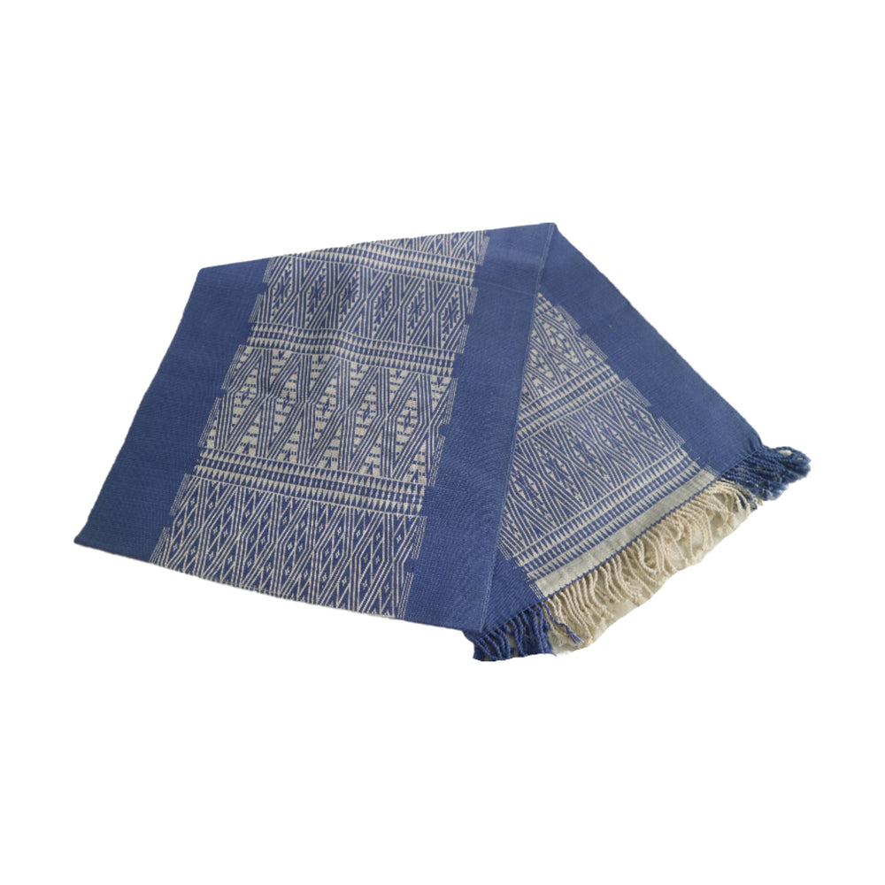 Natural Dyed Handwoven Cotton Table Runner (Wide Border)