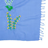 Hand Embroidery Throw with Myanmar Traditional Flowers