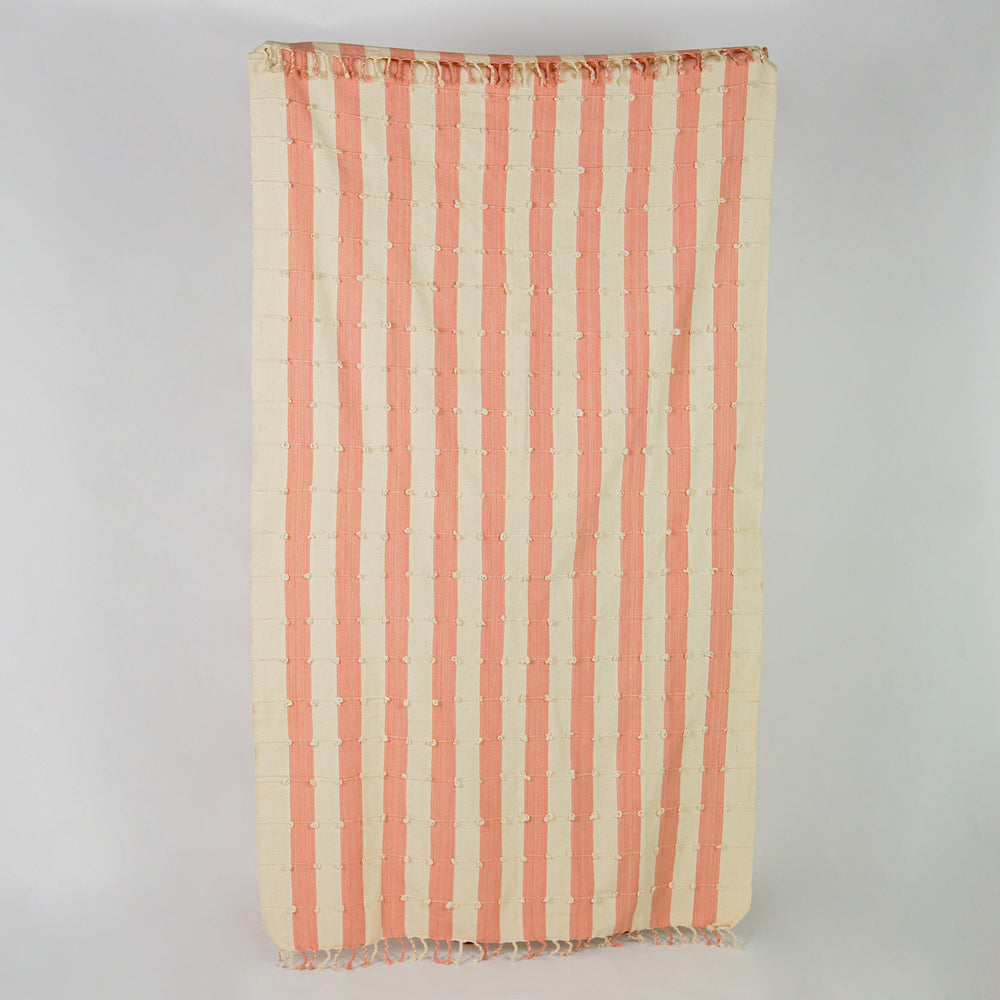 Handwoven Coral Mist Throw