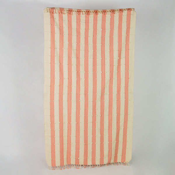 Handwoven Coral Mist Throw
