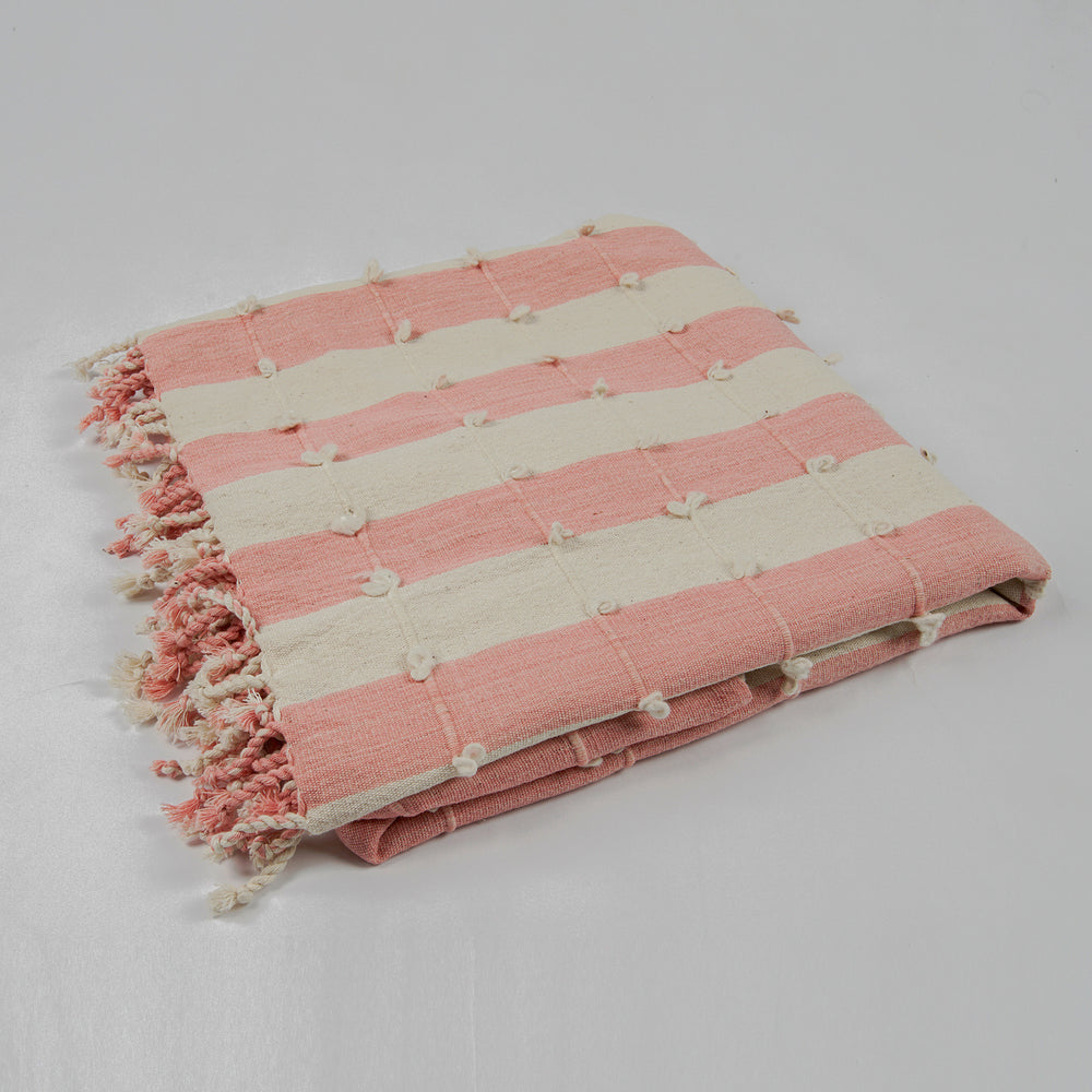 Handwoven Coral Mist Throw