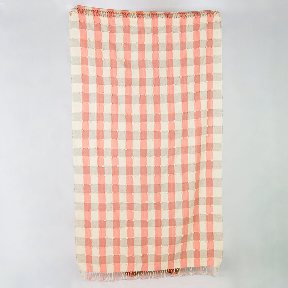 Handwoven Coral Mist Throw
