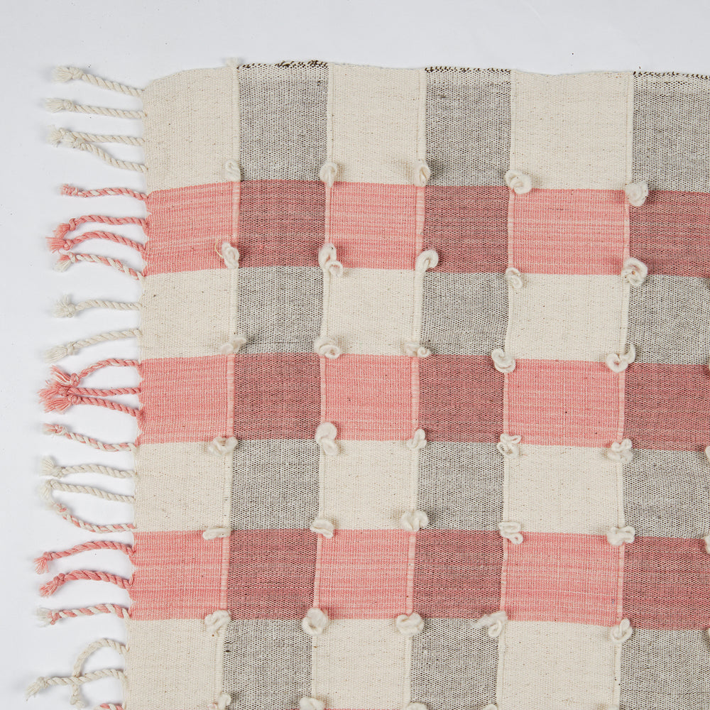 Handwoven Coral Mist Throw