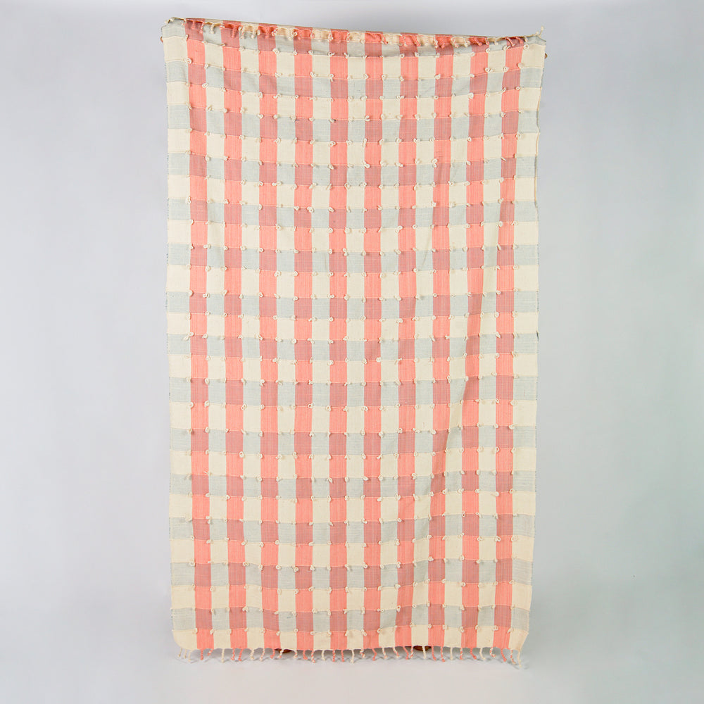 Handwoven Coral Mist Throw