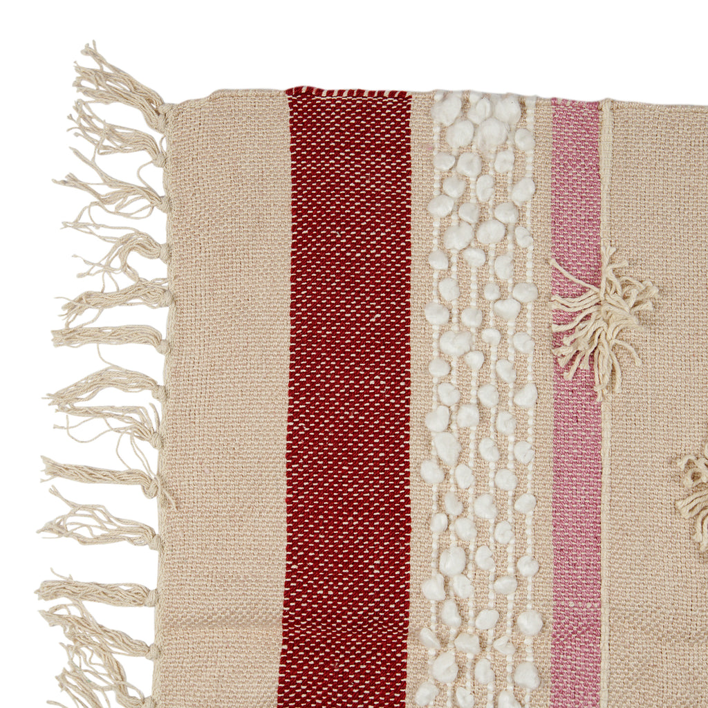 Handwoven Modern Pattern Wool Throw – Red Brown – baydar.co