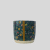 Hand painted Floral Pot with Decoupage Oriental  Design