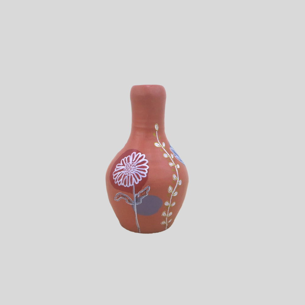 Hand painted Pot with Painted Flower Design (Small)