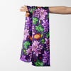 Hand-Painted Royal Bay Dar Flowers Art in Printed Silk Shawl