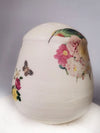 Hand painted Money Box Pot with Decoupage Floral Design